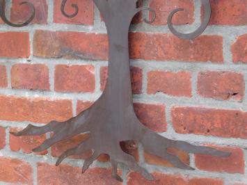 Wandornament Levensboom - ca. 78 × 92 cm - Metaal - Bruin