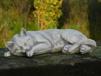 Statue Reclining Puss - Stone - for indoor and outdoor use
