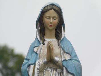 Statue Mary with Rosary - Polystone - In Colour