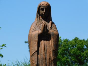 Praying Virgin Mary Statue – 90 cm – Solid Stone in Oxide Finish – Classic Garden Statue