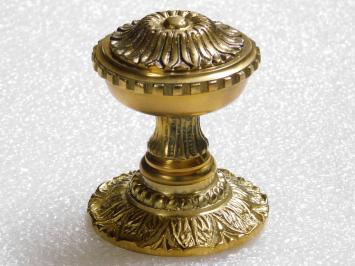 Feste Türknauf mit Blumenrosette – Poliertes Messing