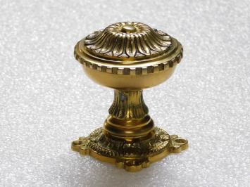 Fixed Door Knob with Rosette - Polished Brass