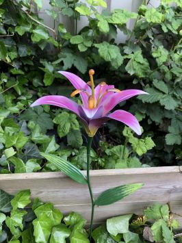 Handmade Lily - garden stool 82 cm - metal