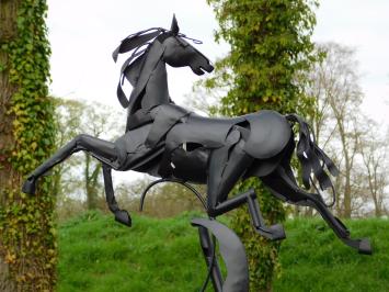 Abstract Statue Horse - 70 cm - Black - Metal