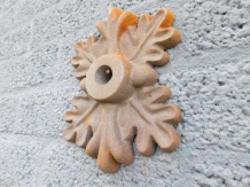 Wall anchor-cast iron-oak leaf shape.