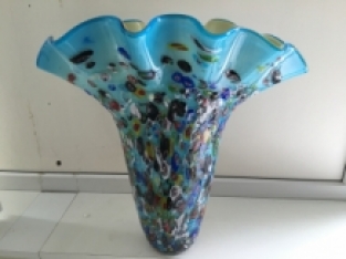 Millefiori vaas, groot en prachtig in kleur!!