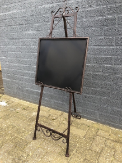 Advertising advertising sign metal on stand with blackboard flat, wrought iron