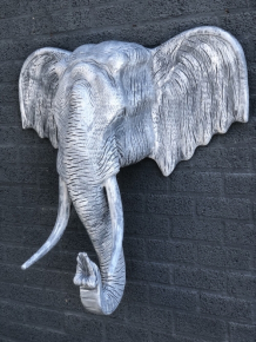 Large wall ornament of an elephant, concrete look, very large and sturdy!