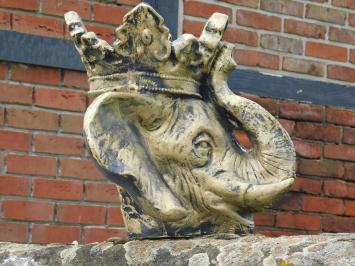 Unieke bloempot olifant - polystone - goud met zwart