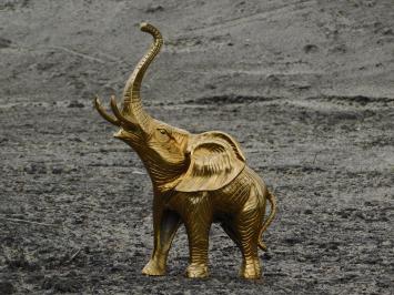 Skulptur Elefant - gold - alu