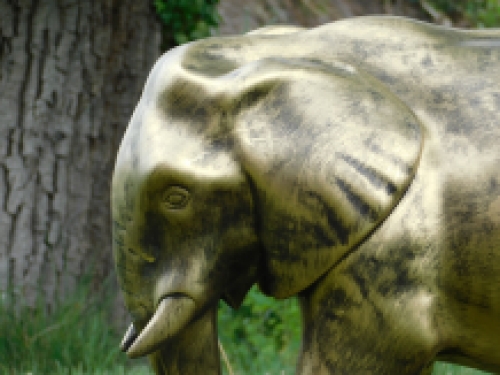 Statue Elefant - Gold - Polystone