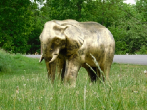 Statue Elefant - Gold - Polystone