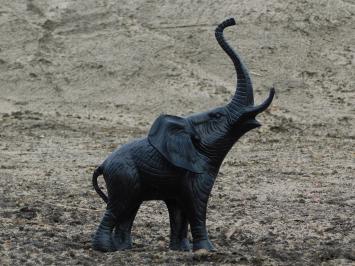 Sculpture elephant - black - alu