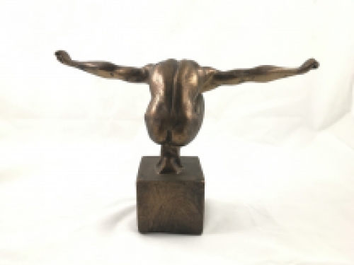 Sculptuur Olympian man - brons/zwart