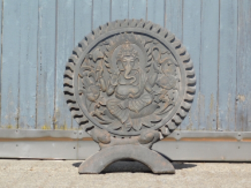 Ornament Ganesha - solid stone - dark grey