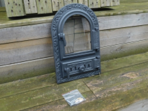 1 oven door for the stove or oven, cast iron + glass + ash shutter