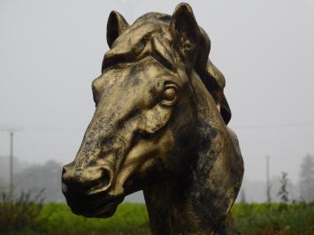 Large horse head - gold with black - polystone