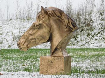 One-off: XL Polystone Horse Head - Gold coloured 