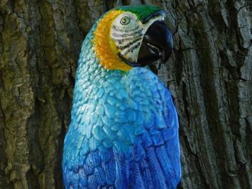 Blue Parrot XL - Cast iron - Colourful Wall Decoration