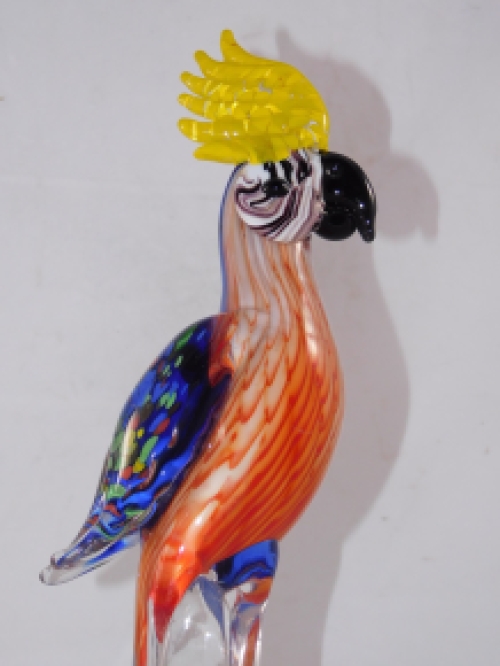 Glass sculpture Parrot in Murano style