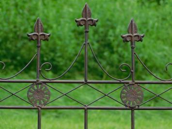 French Lily Fence - Wrought Iron - Dark Brown - Decorative Fence