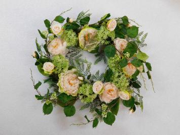 Peony Wreath - Pink and Green - 42 cm