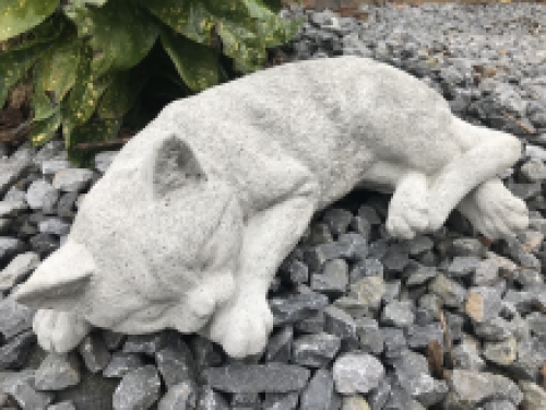 Sleeping cat - lifelike animal figure, made of stone