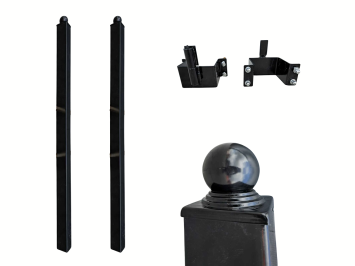 Schmiedeeisernes Tor – Schlichtes Modell – 596 cm – Schwarz