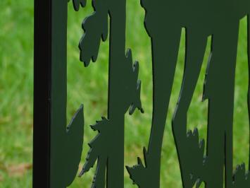 Privacy Screen with Deer Design - Black - 187 cm High - with Garden Sticks