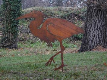 Tuinsteker Reiger - silhouet - rust metal