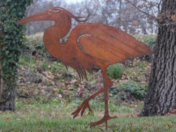 Garden Stick Heron - silhouette - rust metal