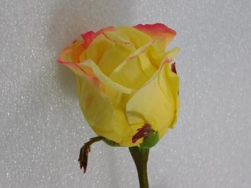 Artificial flower Rose Steel - Yellow - 71 cm