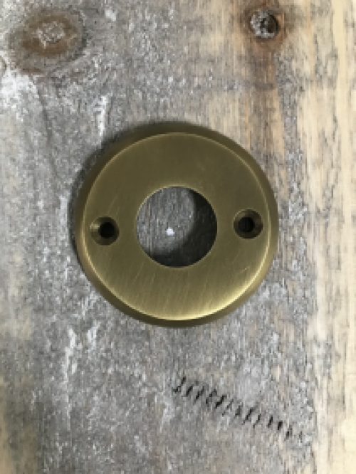 Latch rose round - brass patinated