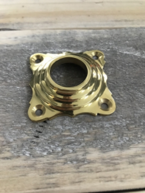 Handle rosette - polished brass - square