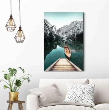 Gemälde Bergsee - 90 x 60 cm