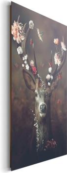 Painting Stag with Flowers - 90 x 60 cm