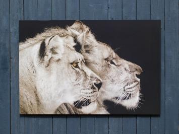 Gemälde Löwe und Löwin - 90 x 60 cm 