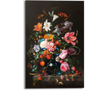 Schilderij Stilleven - Bloemen op Vaas - 90 x 60 cm