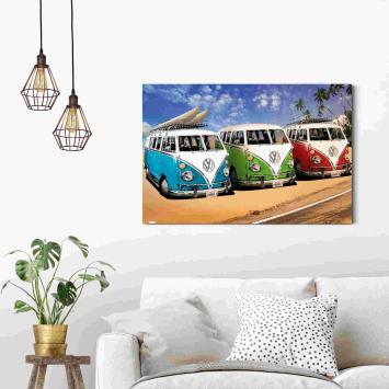 Gemälde Volkswagen Wohnmobil - Strand - 90 x 60 cm