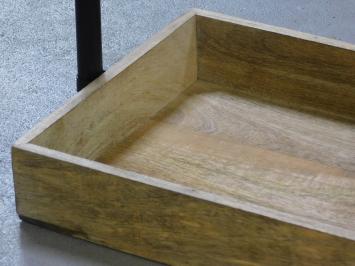 Serving tray - mango wood tray - with metal handle, Last one!!