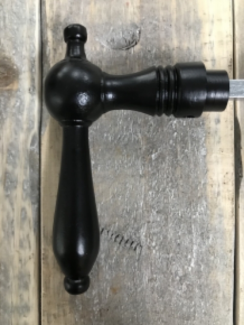 Historic and nostalgic door fittings, powder coated stainless black