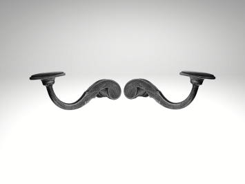 Hamilton Door Handle Set - Left + Right - Cast Iron Galvanised