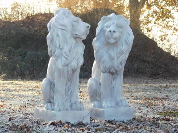 Set leeuwen - links en rechts kijkend - polystone wit