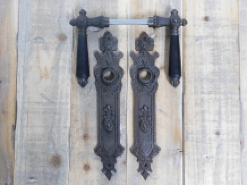 Top door finishes by this antique style brown door hardware room door retro fitting Handles set long plate with ebony handles to the handles...: LAST!!!