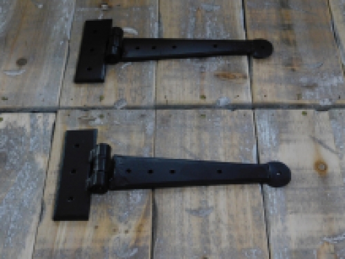 Set of Wrought Iron Hinges - Matt Black