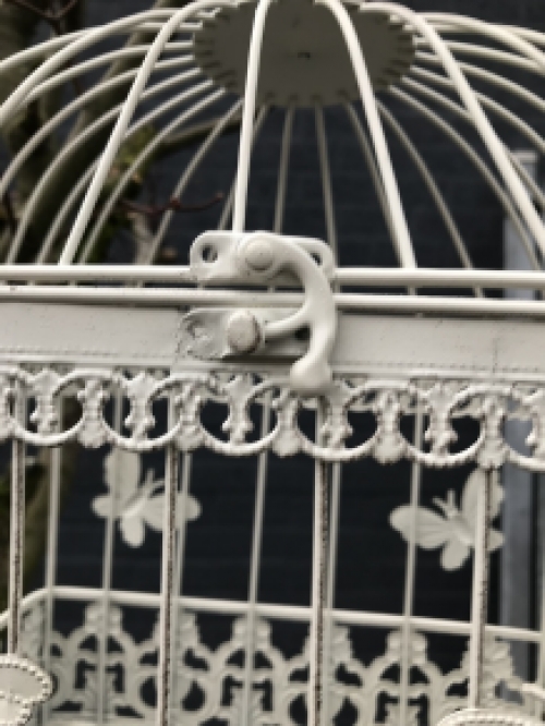 Set of 3 classic bird cages, iron, rustic-white