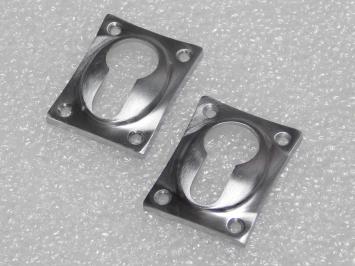 Set mit 2 quadratischen Zylinderrosetten – 37 x 37 mm – Mattnickel