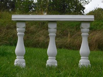 Set van 3 Balusterpalen met Venster – Voor Balkon of Tuin – Steen – 60 cm