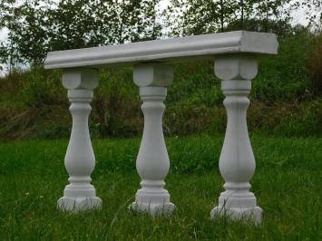 Set van 3 Balusterpalen met Venster – Voor Balkon of Tuin – Steen – 60 cm