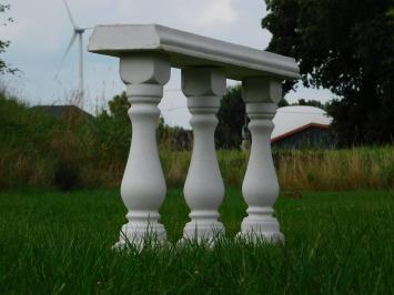 Set van 3 Balusterpalen met Venster – Voor Balkon of Tuin – Steen – 60 cm